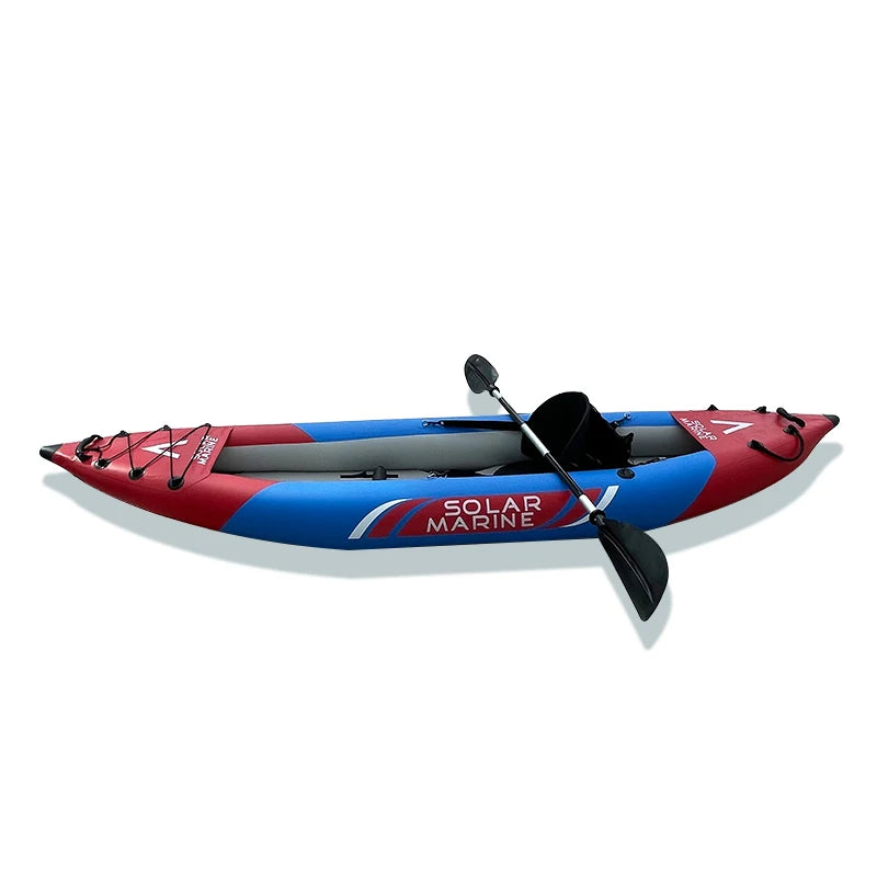 SOLARMARINE SM312 Inflatable White-Water Kayak 1 Person Fishing with High Pressure Floor and EVA Padded Seats with High Back Sup